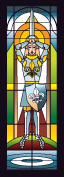stained glass sworded